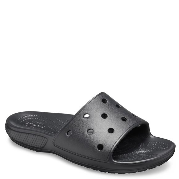 CROCS UNISEX CLASSIC SLIDE SANDALS, BLACK, 8 MEN/10 WOMEN - Picture 1 of 6